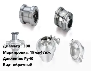 Клапан нержавеющий 300 19нж47нж Ру40 обратный